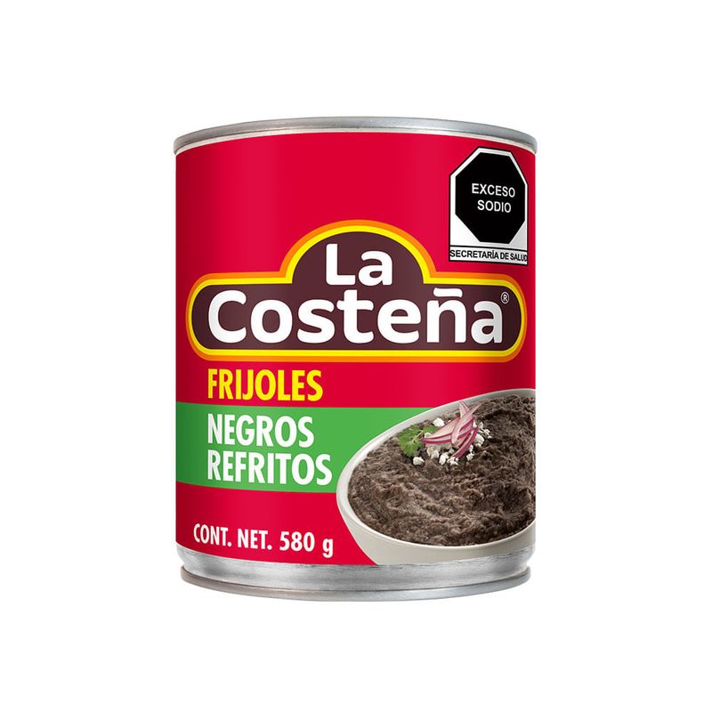 Frijoles Negros Refritos La Costeña 580 gr.-1778599790197
