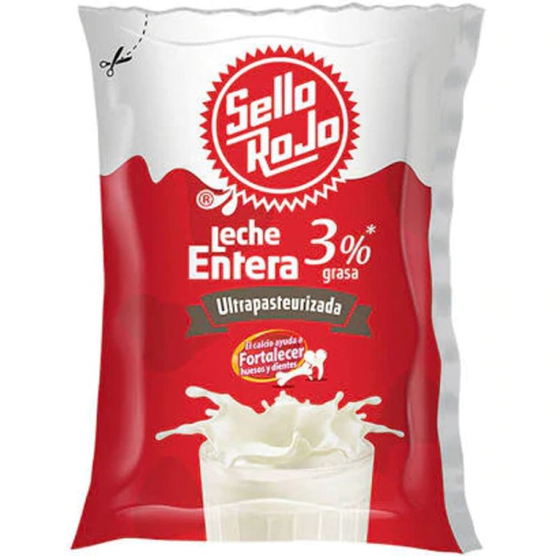 Leche Pasteurizada Bolsa Sello Rojo 1 lt.-1778601151026