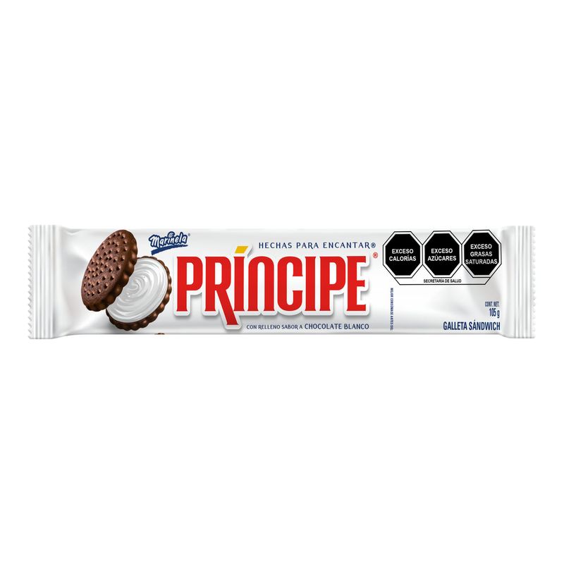 Galletas Príncipe Marinela Sabor Chocolate Blanco de 105 gr.-1778603591694