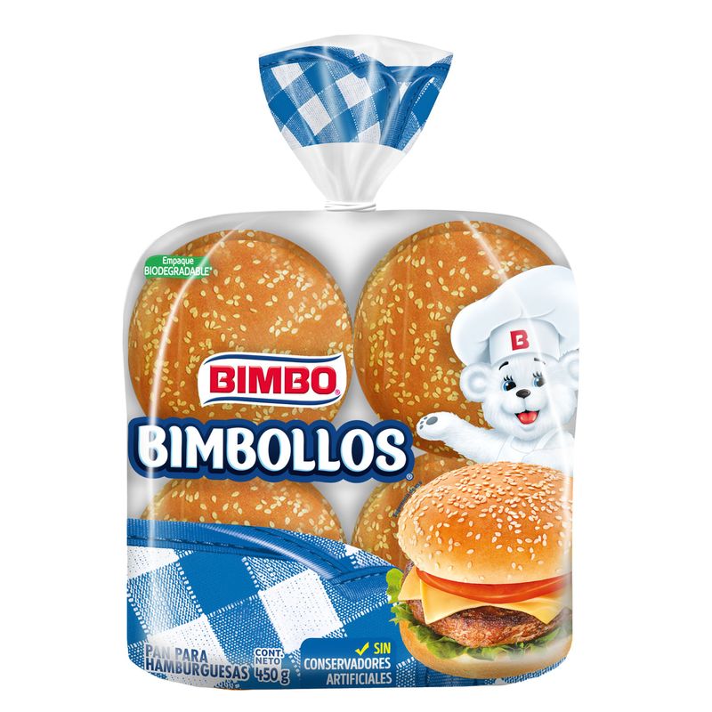 Pan para Hamburguesas Bimbo Bimbollos 450 gr.-1778604262513