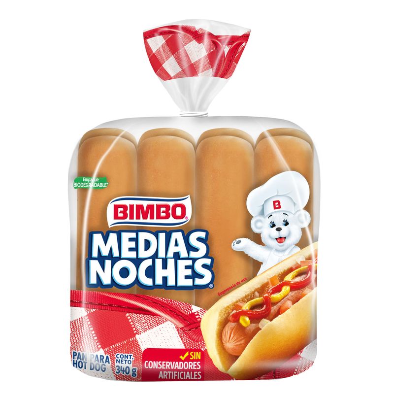 Pan para Hot Dog Bimbo Medias Noches 340 gr.-1778604287211