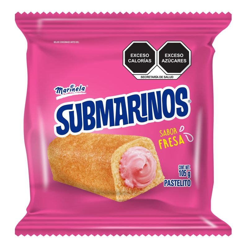 Pastelito Marinela Submarinos Fresa 105 gr.-1778631400964